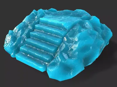 stairs stone 10 Low-poly 3D model