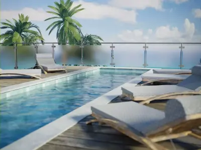 Sea View Low-poly 3D model