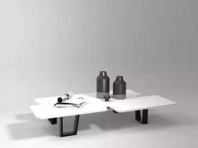 MODERN COFFE TABLE minimalist metal shape 3D model