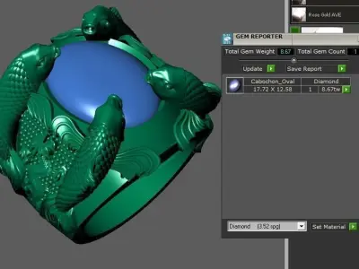 Gold Fish Ring For men cad design  3D print model