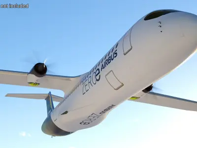  Airbus ZEROe Turboprop Rigged for Maya 