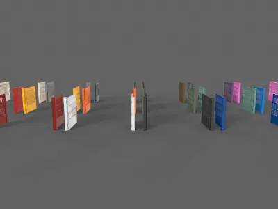 PBR Metal Gate C5 Low-poly 3D model