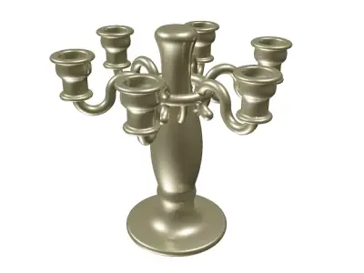 Brass Candle Holder Low-poly 3D model