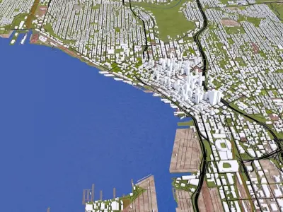 Seattle City Of USA Low-poly 3D model