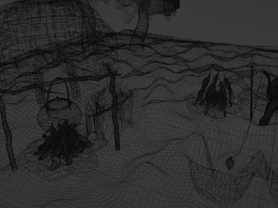 Eskimo Life Diorama Low-poly 3D model