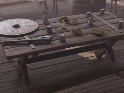 Viking Tavern 3D Model Low-poly 3D model