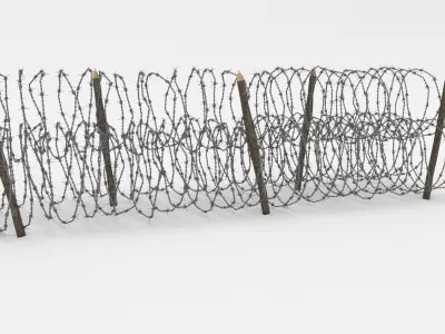 Barb Wire Obstacle 3D model