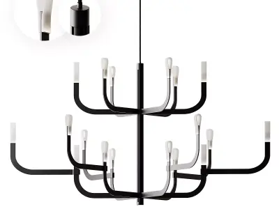 J-US LED aluminium chandelier from LUCEPLAN 3D model