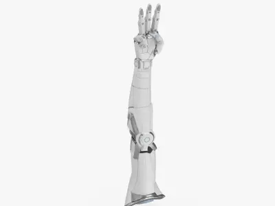 Cyborg arm 3 fingers 3D model
