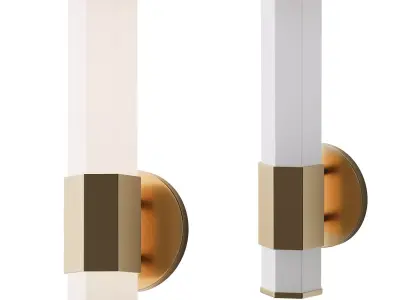 Contemporary Hexagon LED Bath Sconce 3D model