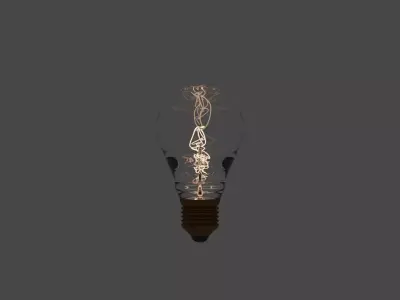 glowing light bulb Low-poly 3D model