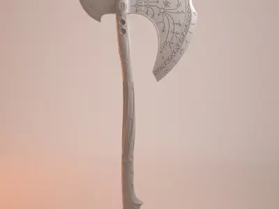 GOD OF WAR KRATOS LEVIATHAN AXE OBJ 3MF 3D PRINTING FILE 3D print model