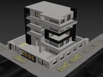 Modern residential apartment 3D model