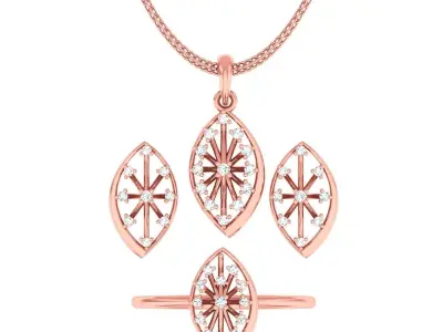 Ring Earrings Pendant Combo 3D print model