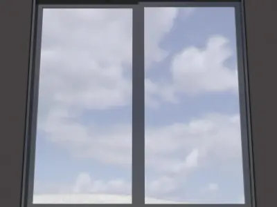 Modern architectural window horizontal slider 3D model