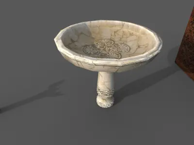 Church props Low-poly 3D model