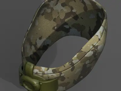 Gas mask protection futuristic technology fantasy  Low-poly 3D model