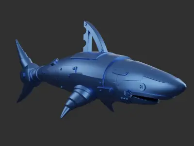 Spaceship in Fish Shape 3D print model