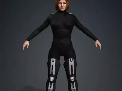 Realistic Rigged Female Sci-Fi Character 3D model