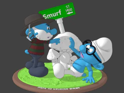 Krueger Smurf and Brainy 3D print model