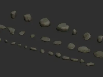 Assorted Rocks - Grey Low-poly 3D model