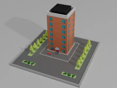 Low poly stylized house Low-poly 3D model