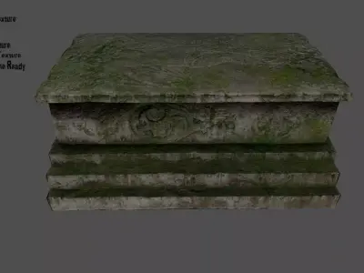 Tomb 2 stone bench Low-poly 3D model