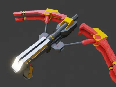 Modern sci fi crossbow Low-poly 3D model