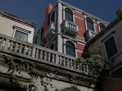 Italian Venetian Gothic Scene Low-poly 3D model