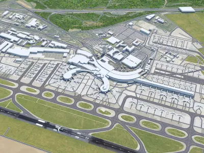 Vienna Airport 12km Low-poly 3D model