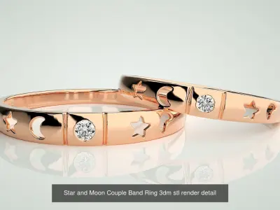 22 Minimalist Thin Light wt Couple Band renders 3dm stl details 3D Model Pack