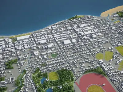 New Plymouth  Low-poly 3D model