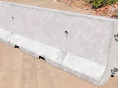 Concrete Barricade Low-poly 3D model