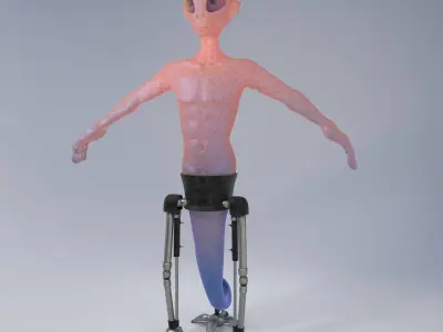 Alien trophy with crown 3D model