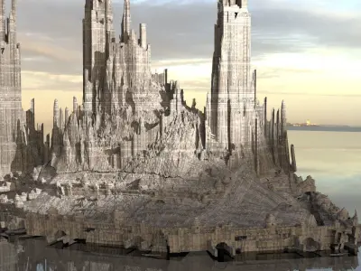 Desert Alien Monoliths Ruin mega structure 2 3D model