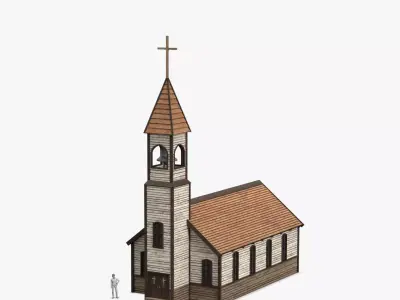 West Wild Church 02 Low-poly 3D model