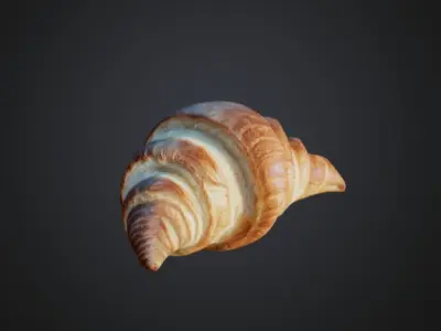 3D Realistic Croissant Pastry 3D model