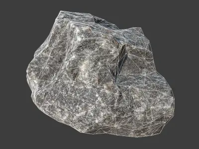 Gravel 2 rock Low-poly 3D model