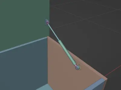 Gas piston for furniture door 3D model