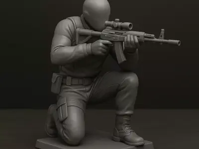 Sniper Soldier - 3D Printable STL Model  3D print model