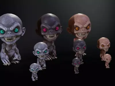 MiniMonster7Pack1 Low-poly 3D model