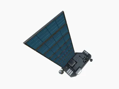 Satellite B05 Steel Blue - SciFi Space Design Low-poly 3D model