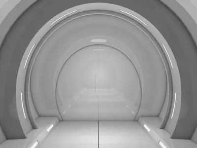 Sci Fi Tunnel 3D model 15