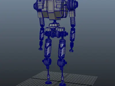 3D Mecha robot in warehouse 3D model
