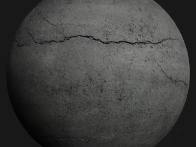 Cracked asphalt scan 46 tile Low-poly 3D model