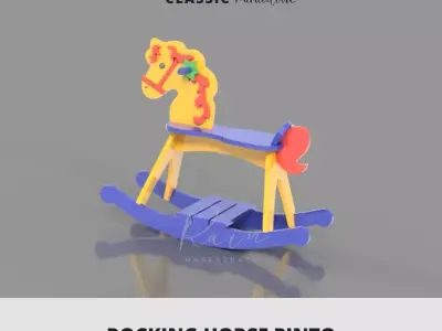 ROCKING HORSE for NURSERY ROOM MINI DOLLHOUSE FURNITURE 3D print model