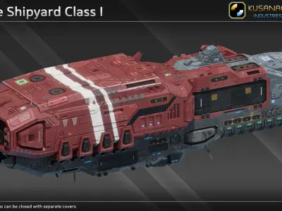 Scifi Mobile Shipyard Collection 3D Model Pack