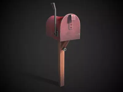 stylized mailbox Low-poly 3D model