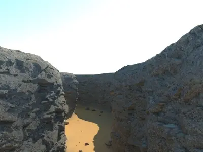 Canyon desert with rocks and sand 3D model