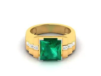 Solitaire Engagement Wedding Princess Stone Ring 3D print model